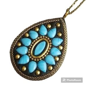 ZAD turquoise teardrop pendant necklace